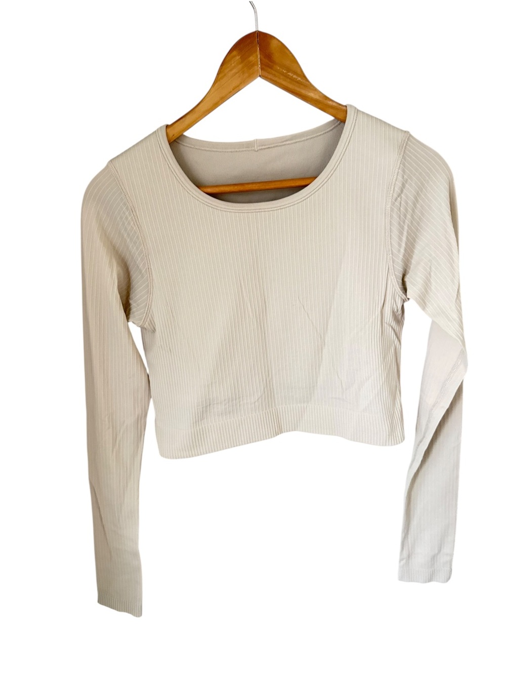 lululemon athletica Ebb to Street Ribbed Long-Sleeve Crop Top - Cream